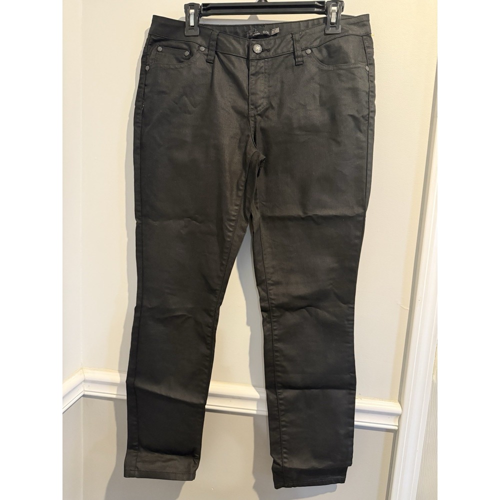 Prana Womens 10/30 Black Low Rise Fitted Jett‎ Coated Skinny Pant Organic Cotton